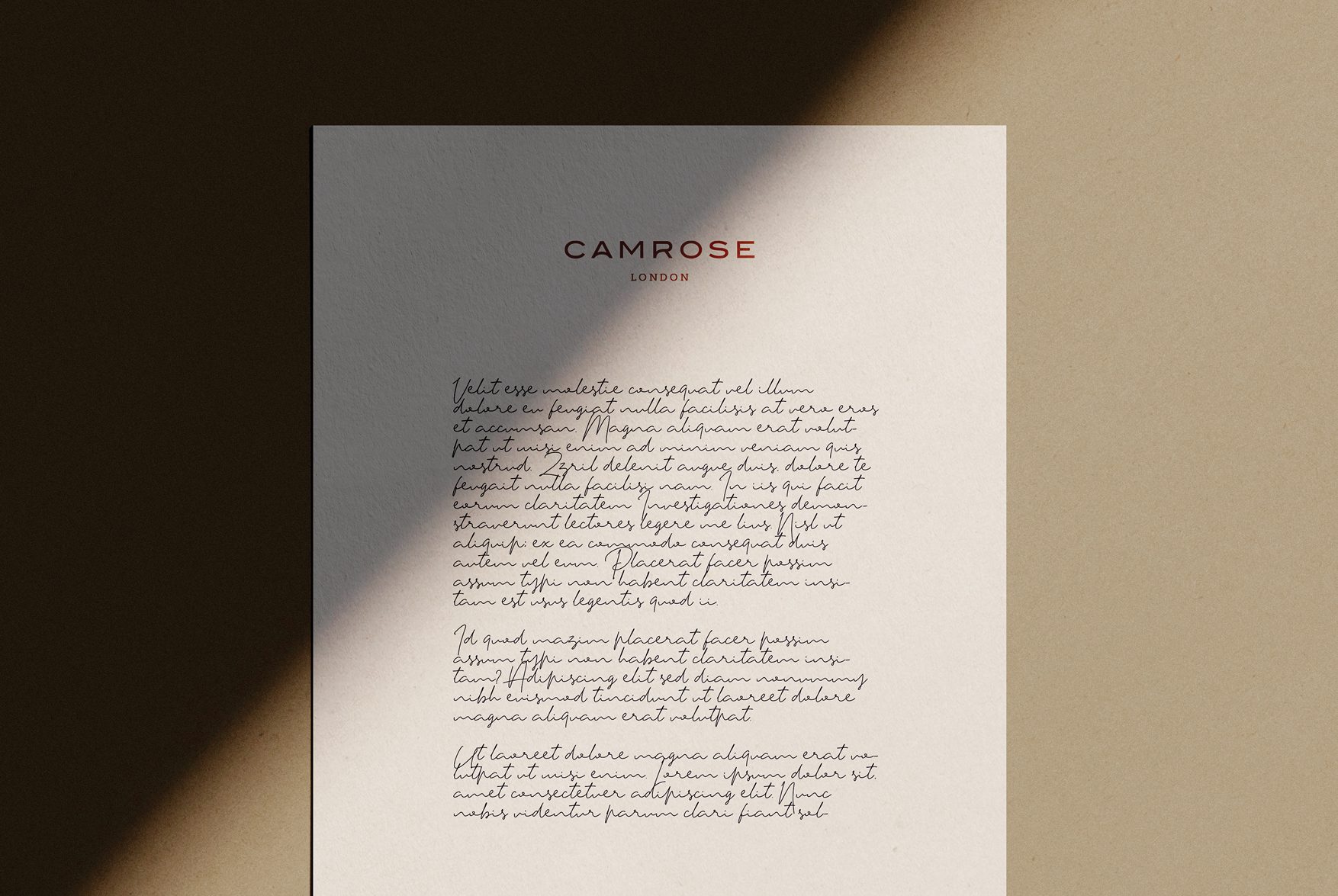 WEARECAPRI portfolio Camrose: Camrose paper
